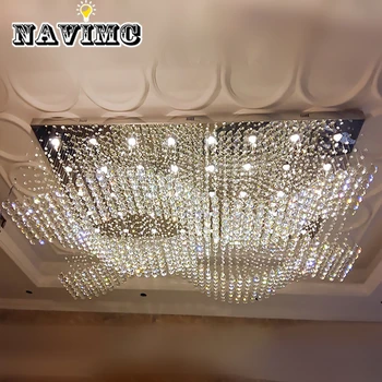 Modern Engineering Lamp Crystal Fixture LED Cut Glass Light Rectangular Double Wave Curtain Chandelier for Hotel Lobby
Modern Engineering Lamp Crystal Fixture LED Cut Glass Light Rectangular Double Wave Curtain Chandelier for Hotel Lobby