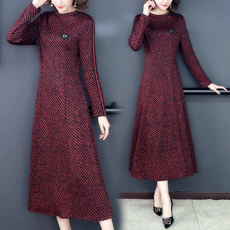 Autumn Winter Dresses For Women New Elegant Fashion Korean Casual Thicken Warm Long Maxi Dress Wear Clothes Female Size 4XL 5XL
Autumn Winter Dresses For Women New Elegant Fashion Korean Casual Thicken Warm Long Maxi Dress Wear Clothes Female Size 4XL 5XL
