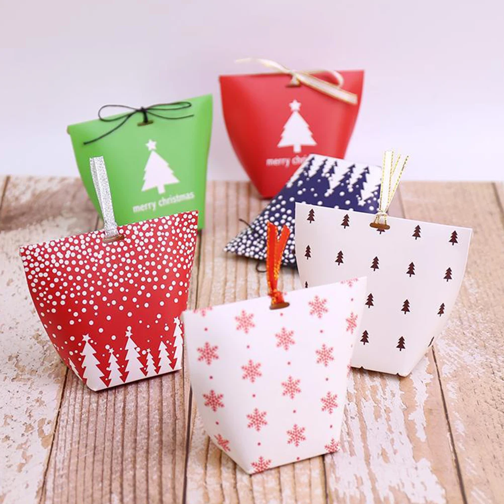 10pcs christmas gift bags paper candies handbags
