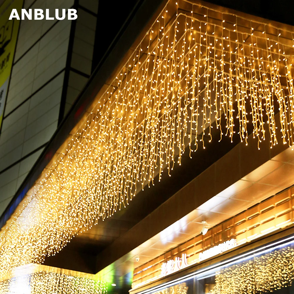 ANBLUB New Year 4m droop 0.4-0.6m 96 LED Curtain Icicle String Lights For Outdoor Christmas Twinkle Fairy Garland EU/US Plug
ANBLUB New Year 4m droop 0.4-0.6m 96 LED Curtain Icicle String Lights For Outdoor Christmas Twinkle Fairy Garland EU/US Plug