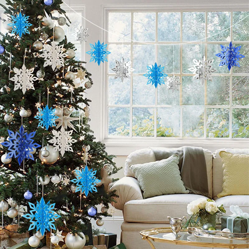 6PCS/set 3D Paper Artificial Snowflakes String Hanging Fake Snow Ornament Christmas Tree Pendant Party Xmas Decoration For Home
6PCS/set 3D Paper Artificial Snowflakes String Hanging Fake Snow Ornament Christmas Tree Pendant Party Xmas Decoration For Home