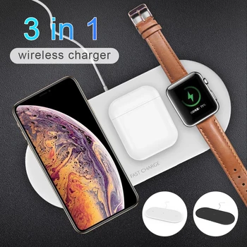 3 in 1 Wireless Charging Stand Fast Charging For iPhone 11 XR XS Max 7 8 Charger For Watch 4 For AirPods Charger Dock Pad
3 in 1 Wireless Charging Stand Fast Charging For iPhone 11 XR XS Max 7 8 Charger For Watch 4 For AirPods Charger Dock Pad