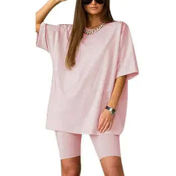 Women Pajamas Summer Solid Color Women Tracksuit Casual Short Sleeve Set Home Clothes Women Clothing Sleepwear Pijama Mujer
Women Pajamas Summer Solid Color Women Tracksuit Casual Short Sleeve Set Home Clothes Women Clothing Sleepwear Pijama Mujer