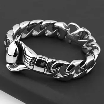 High Quality New Arrival Silver Color 15MM 8.66" Casting Stainless Steel Boxing Glove Cuban Chain Bracelet Mens Hip-hop Jewelry
High Quality New Arrival Silver Color 15MM 8.66" Casting Stainless Steel Boxing Glove Cuban Chain Bracelet Mens Hip-hop Jewelry