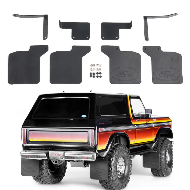 TRX4 Front & Rear Fender Rubber Mud Flaps For 1/10 RC Crawler Car Traxxas Trx-4 Ford BRONCO Simulation Upgrade Parts