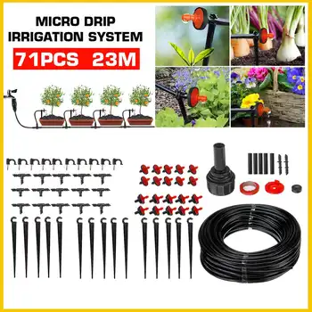 71pcs 23m Automatic Micro Drip Irrigation System Garden Irrigation Spray Self Watering Kits with Adjustable Dripper Garden Hose
71pcs 23m Automatic Micro Drip Irrigation System Garden Irrigation Spray Self Watering Kits with Adjustable Dripper Garden Hose