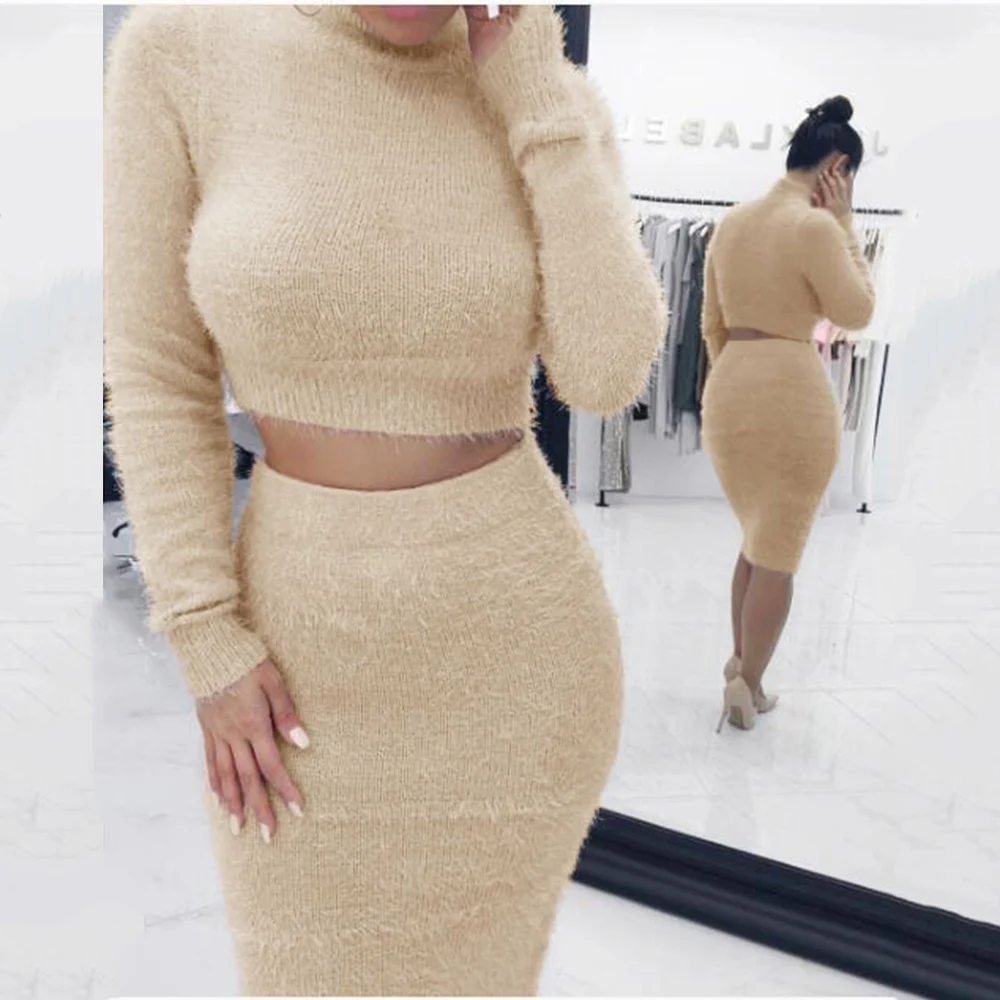 SFIT Knitted Suit Womans Solid Turtleneck Sweater + Knitted Skirts Sets Winter Warm Suits Two 2 Piece Set Outfit For Female
SFIT Knitted Suit Womans Solid Turtleneck Sweater + Knitted Skirts Sets Winter Warm Suits Two 2 Piece Set Outfit For Female