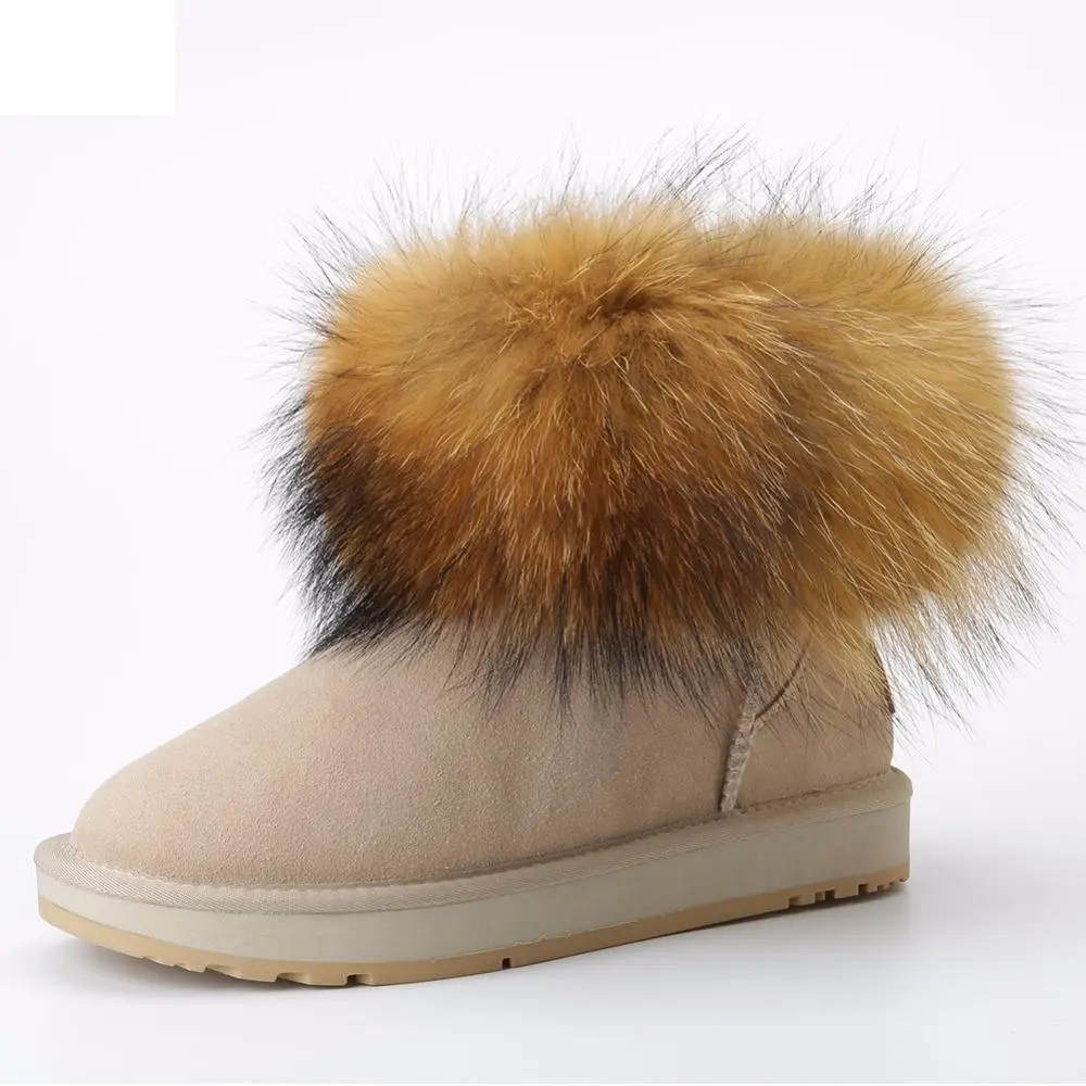 2019 Girls Fox fur Short Ankle Winter Suede Shearling snow boots for women genuine sheepskin leather Wool fur lined winter shoes
2019 Girls Fox fur Short Ankle Winter Suede Shearling snow boots for women genuine sheepskin leather Wool fur lined winter shoes