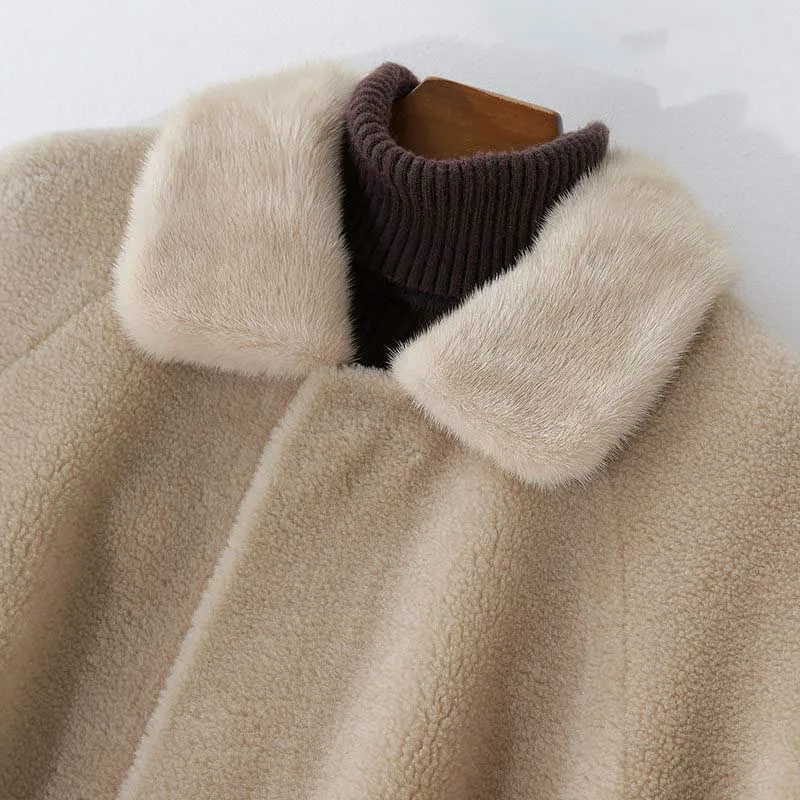 2020 Autumn Winter 100% Wool Women Real Coat Sheep Shearling Mink Fur Collar Long Jacket Casaco De Pelo KJ707
2020 Autumn Winter 100% Wool Women Real Coat Sheep Shearling Mink Fur Collar Long Jacket Casaco De Pelo KJ707