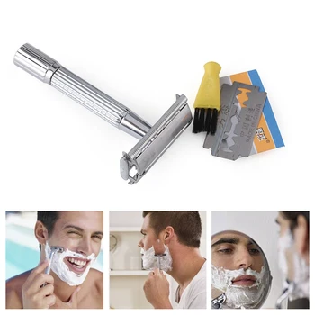 Men's Traditional Double Edge Chrome Wet Shaving Safety Handheld Manual Razor 1 Blade Included With Travel Case Care Hair Beard
Men's Traditional Double Edge Chrome Wet Shaving Safety Handheld Manual Razor 1 Blade Included With Travel Case Care Hair Beard