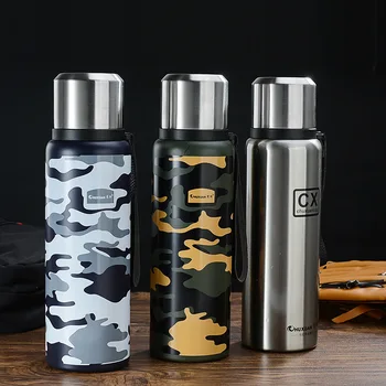 

1100ml 316 Medical Grade Stainless Steel Thermos Outdoor Russian Military Style Vacuum Flask Sport Insulated Bottle