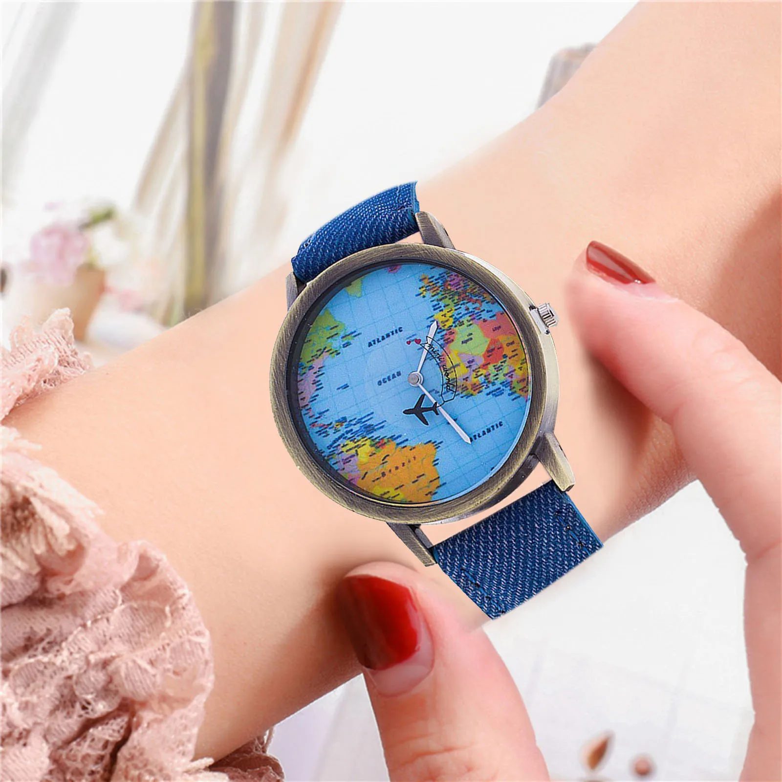 

1pc Fashion Retro Belt Quartz Watch Airplane Second Hand Map Watch Unisex Часы Мужские Спортивные Zegarki Meskie Zegarek Meski