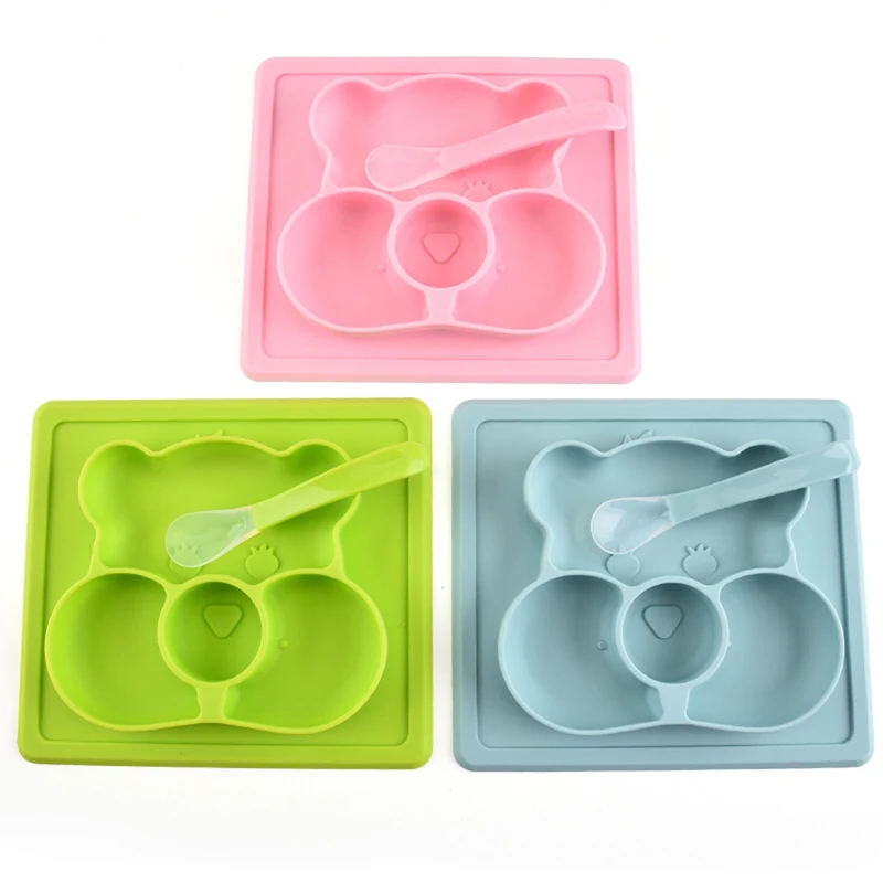 Plate+ Spoon Baby Silicone Dining Plates Cartoon Bear Toddler Tableware Set Children Feeding Bowl Kids Dishes Anti-fall Tray
Plate+ Spoon Baby Silicone Dining Plates Cartoon Bear Toddler Tableware Set Children Feeding Bowl Kids Dishes Anti-fall Tray