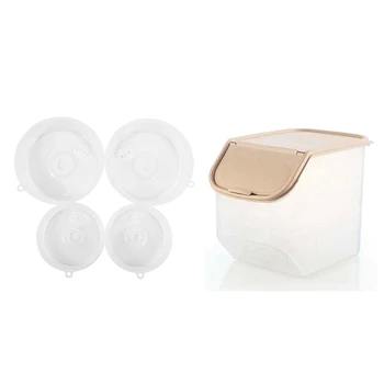 1 Set Storage Box Bucket Cereal Sliding Lid with Measuring Cup-Coffee & 4 Pcs Sealing Lid Plate Heated Oil-Proof Cover
1 Set Storage Box Bucket Cereal Sliding Lid with Measuring Cup-Coffee & 4 Pcs Sealing Lid Plate Heated Oil-Proof Cover