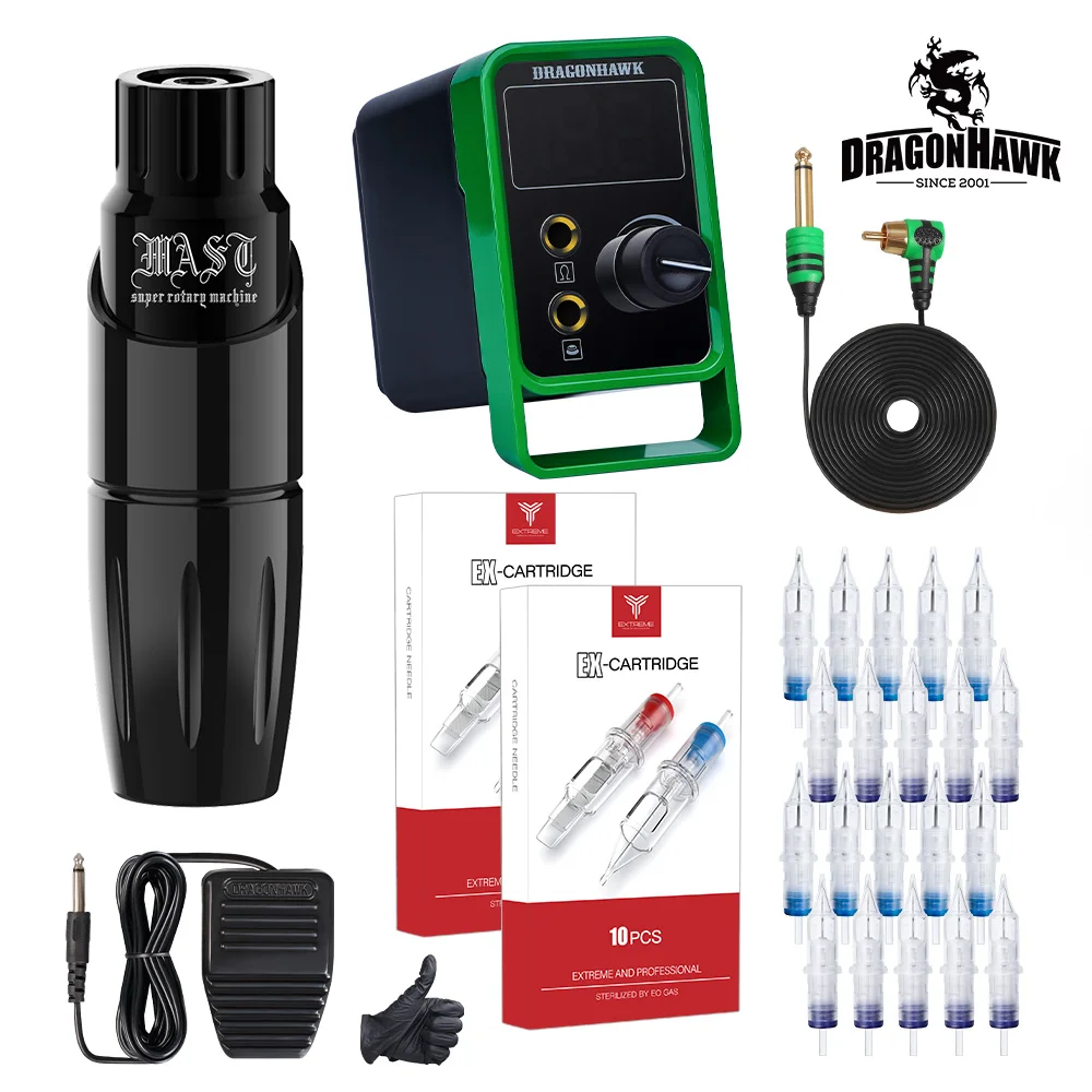 Dragonhawk Mast Tattoo Pen Machine Set Kit Motor Rotary Pen Permanent Makeup Cartridge Needles Set LCD Power Supply
Dragonhawk Mast Tattoo Pen Machine Set Kit Motor Rotary Pen Permanent Makeup Cartridge Needles Set LCD Power Supply