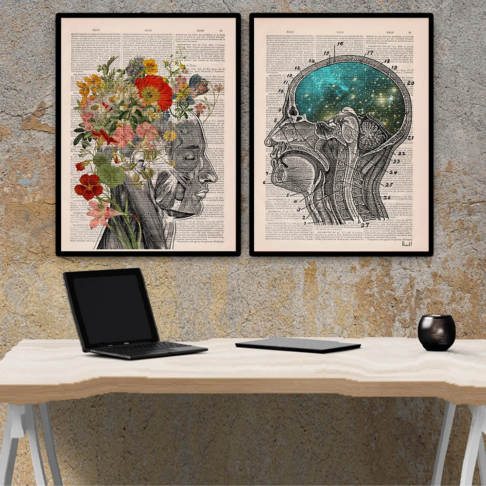 Anatomy Art Human Heart Brain Lungs Wall Art Canvas Painting Nordic Posters And Prints Wall Pictures Decor For Doctor Office