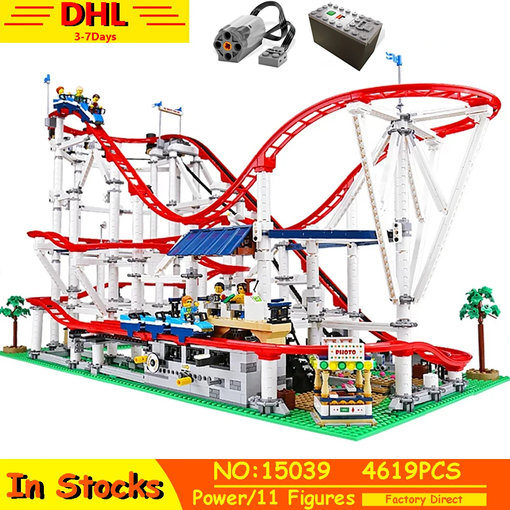 15039 Creator Amusement Park Roller Coaster Extreme Speed Model Building Block Bricks Motor Power Compatible Lepining 10261 Toy
15039 Creator Amusement Park Roller Coaster Extreme Speed Model Building Block Bricks Motor Power Compatible Lepining 10261 Toy