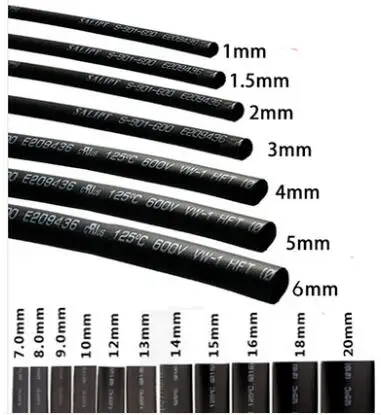 Heat Shrinkable Tube Wire Wrap Cable Sleeve 1 Meters Long 1/2/3/4/5/7/8/9/12/14/18MM Inner Dia Black
Heat Shrinkable Tube Wire Wrap Cable Sleeve 1 Meters Long 1/2/3/4/5/7/8/9/12/14/18MM Inner Dia Black