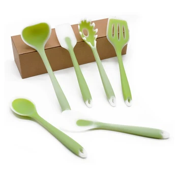 Green Silicone Kitchenware Set 6 Pieces Non-stick Cooking Shovel Spoon Translucent Silicone Kitchenware Tool
Green Silicone Kitchenware Set 6 Pieces Non-stick Cooking Shovel Spoon Translucent Silicone Kitchenware Tool