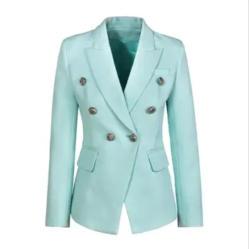 European and American women's clothing 2019 winter new style Long sleeve flower double breasted Fashionable blue coat
European and American women's clothing 2019 winter new style Long sleeve flower double breasted Fashionable blue coat