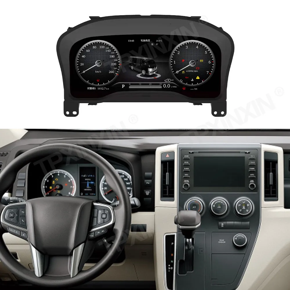 

For Toyota Hiace 2019 - 2022 Car Ditigal Cluster LCD Dashboard Instrument Panel Multifunctional Multimedia Player