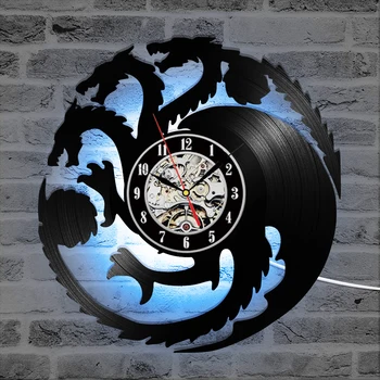 Game of Thrones Theme 3D Record Clock Hollow Round Dragon Shape Hanging LED Clock Antique Black Room Decor Wall Clock
Game of Thrones Theme 3D Record Clock Hollow Round Dragon Shape Hanging LED Clock Antique Black Room Decor Wall Clock