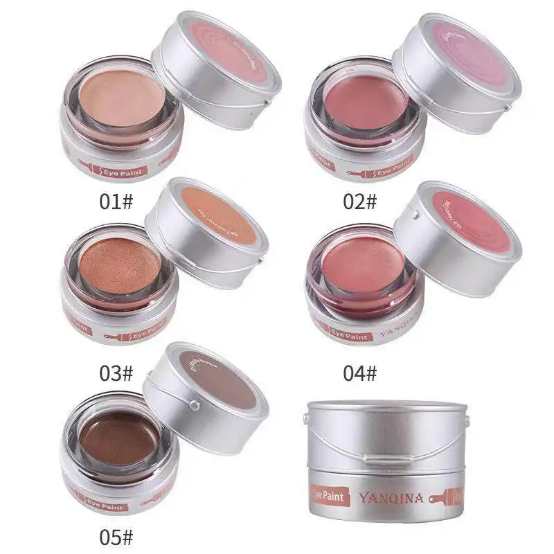 

YANQINA NEW Monochrome Shimmer Eyeshadow Cream Waterproof Smudge-proof Long Lasting Glitter Eye Shadow Makeup for beginners