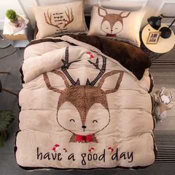 Winter Coral Fleece Bedding Plush Denim Suede Fleece Soft Cartoon Deer Milk Velvet Quilt Cover
Winter Coral Fleece Bedding Plush Denim Suede Fleece Soft Cartoon Deer Milk Velvet Quilt Cover