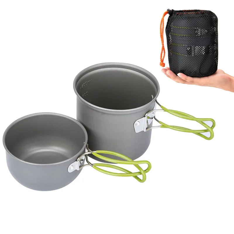 Portable Camping Pots and Pans Cookware Set Outdoor Cooking Tableware Cooker Pot Pan For Hiking Picnic Backpacking 1-2persons
Portable Camping Pots and Pans Cookware Set Outdoor Cooking Tableware Cooker Pot Pan For Hiking Picnic Backpacking 1-2persons