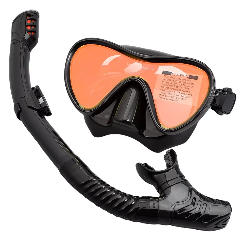 

Professional Diving Goggles Snorkeling Mask Snorkel Set Swimming Goggles Adult Silicone Diving Mask Coated Lens Scuba Equipment