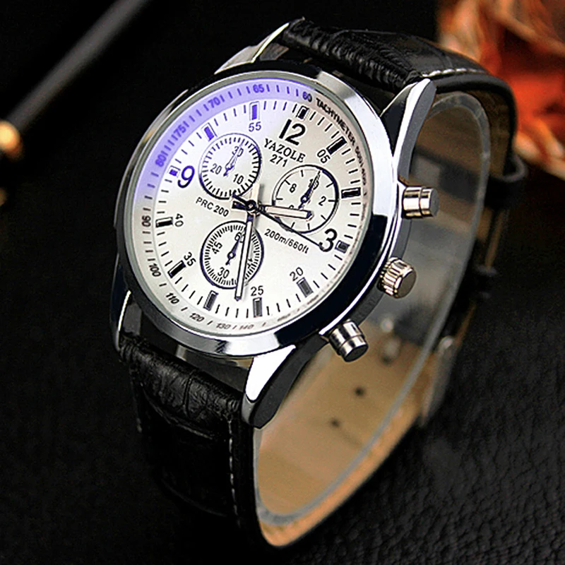 Часы наручные Yazole Мужские кварцевые модные брендовые деловые уникальные с