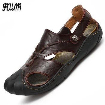 Summer Men's Sandals Summer Leather Beach Sandals Brand Men Casual Shoes Genuine Leather Sneakers Men Slippers Flip Flops Shoes
Summer Men's Sandals Summer Leather Beach Sandals Brand Men Casual Shoes Genuine Leather Sneakers Men Slippers Flip Flops Shoes