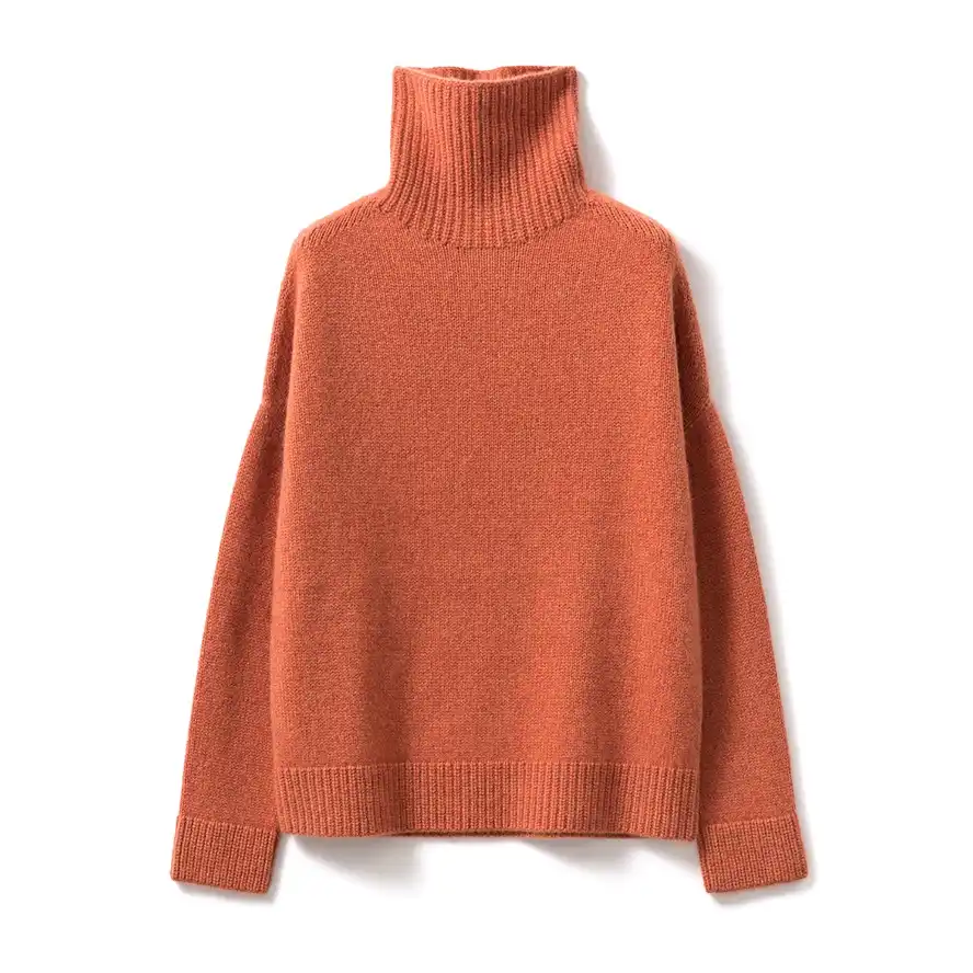 2019 oversized o neck long sleeve thick 100% cashmere sweater