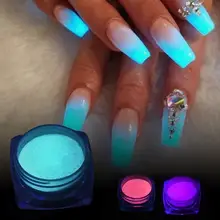 Novo 1 pçs neon mergulhando em pó luminosas decorações da arte do prego fluorescente brilho pigmento pó uv gel polonês design(China)