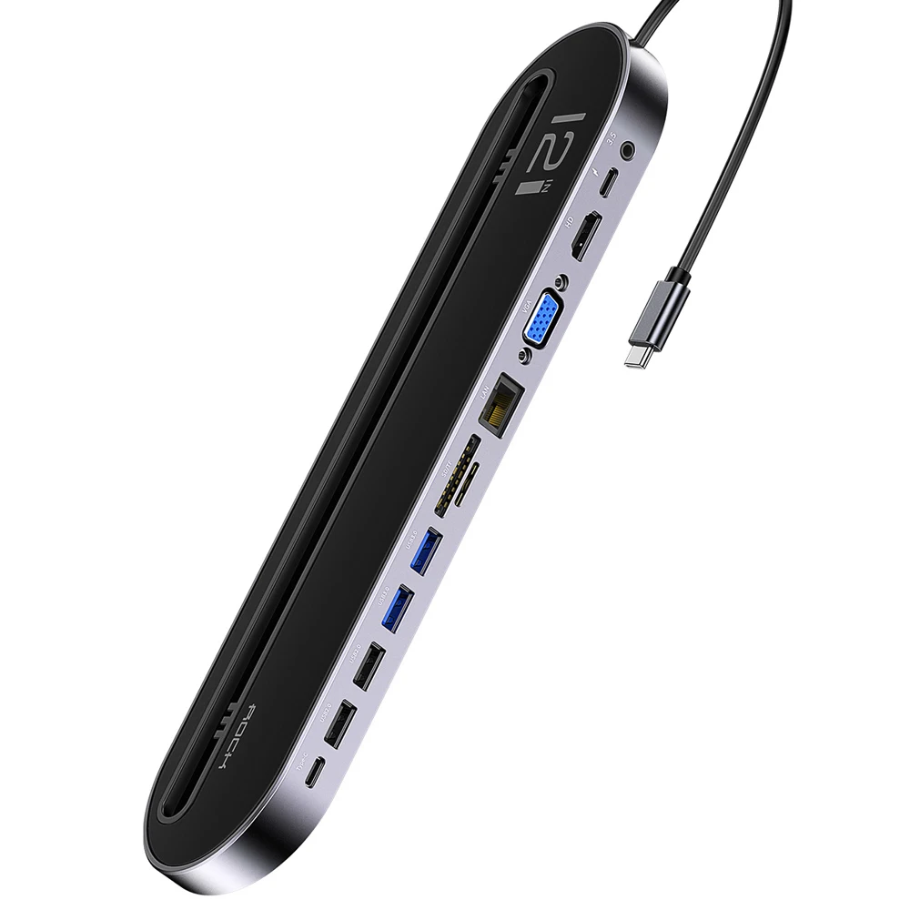 ROCK 12 In 1 Type-C 100W PD Fast Charging Multi-Function Extension Stand Base Adapter For Laptop Tablet Oneplus Huawei P30
ROCK 12 In 1 Type-C 100W PD Fast Charging Multi-Function Extension Stand Base Adapter For Laptop Tablet Oneplus Huawei P30