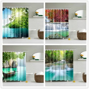 Landscape Waterfall Trees Shower Curtain Waterproof Floral Peacock Feather Fabric Print Bathroom Shower Curtain With Hooks
Landscape Waterfall Trees Shower Curtain Waterproof Floral Peacock Feather Fabric Print Bathroom Shower Curtain With Hooks
