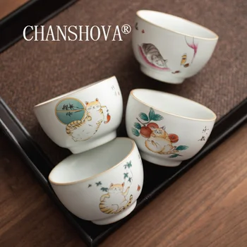 CHANSHOVA 100ml Traditional Chinese Style Crackle Ceramic tea cup Small Coffee Cups Cute cat Tea set China Porcelain H472
CHANSHOVA 100ml Traditional Chinese Style Crackle Ceramic tea cup Small Coffee Cups Cute cat Tea set China Porcelain H472