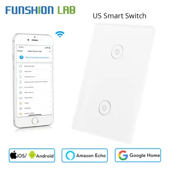 US 2 Gang Wifi Smart Wall Touch Switch Glass Panel APP Remote Control No Hub Required for Smart Life
US 2 Gang Wifi Smart Wall Touch Switch Glass Panel APP Remote Control No Hub Required for Smart Life
