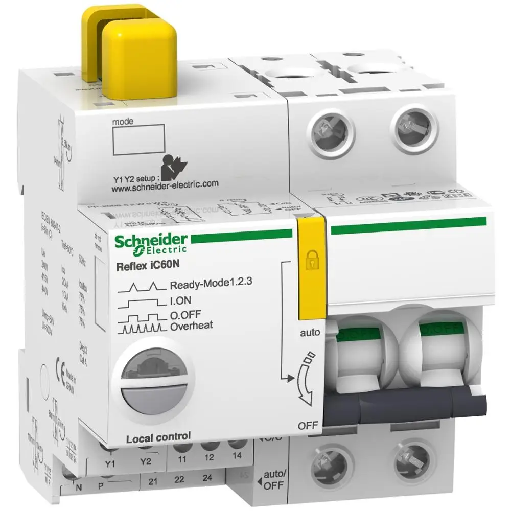 Original export Reflex iC60N distribution protection integrated control circuit breaker C curve 2P 63A (with Ti24 interface)
Original export Reflex iC60N distribution protection integrated control circuit breaker C curve 2P 63A (with Ti24 interface)