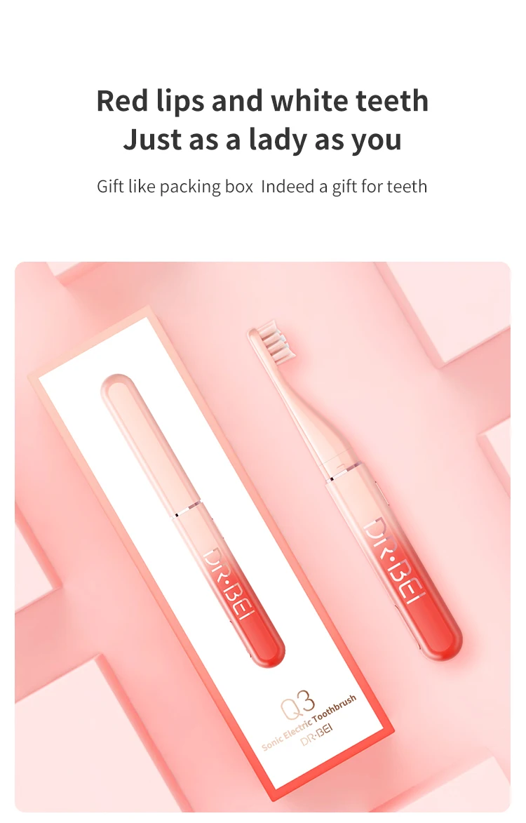 Xiaomi Doctor B Q3 Sonic Electric Toothbrush USB Rechargeable IPX7 Waterproof 45g lightweight body Soft Brush for Adult (12)