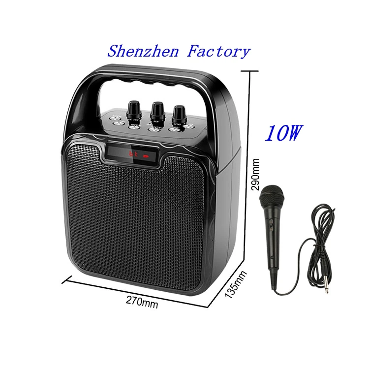 Karaoke speaker party speaker Bluetooth speaker with wired micphone 10W output power car audio accessories
Karaoke speaker party speaker Bluetooth speaker with wired micphone 10W output power car audio accessories