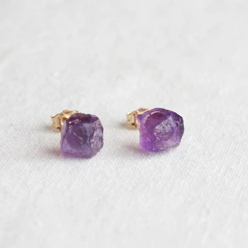 Fashion Raw Purple Healing Crystal Womens Earrings Dainty Gold Studs Birthstone Simple Jewelry Anniversary Gifts
Fashion Raw Purple Healing Crystal Womens Earrings Dainty Gold Studs Birthstone Simple Jewelry Anniversary Gifts