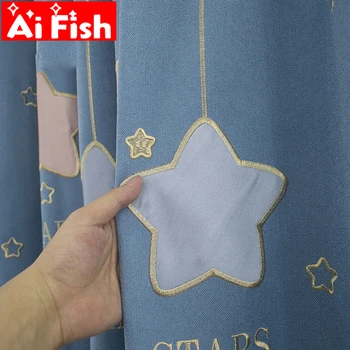 Cartoon Blue Stars Curtain for Kids Bedroom Grey Blackout Dream starry sky embroidered velvet curtains for living room MY537#4
Cartoon Blue Stars Curtain for Kids Bedroom Grey Blackout Dream starry sky embroidered velvet curtains for living room MY537#4