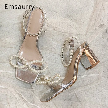 Fairy Summer String Bead Ankle Wrap Sandals Women Square Open Toes Transparent PVC Med Square Heel Bowtie Party Shoes Woman
Fairy Summer String Bead Ankle Wrap Sandals Women Square Open Toes Transparent PVC Med Square Heel Bowtie Party Shoes Woman