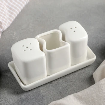 Set for spices "Blanche", 3 pcs: salt shaker 65 ml, pepper shaker 60 ml, container for toothpicks
Set for spices "Blanche", 3 pcs: salt shaker 65 ml, pepper shaker 60 ml, container for toothpicks