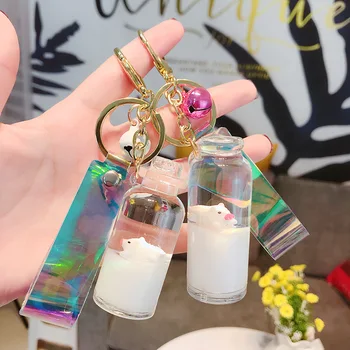 

Moving Liquid Keychains Keyring Gifts For Girls Women Key Holder Ring Key Chain Bag Pendant Pokemon Chaveiro Llaveros Para Mujer