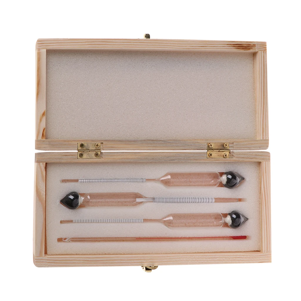 3 Pcs 0-100% Hydrometer Alcoholmeter Tester Set Alcohol Concentration Meter + Thermometer Drop Ship Support
3 Pcs 0-100% Hydrometer Alcoholmeter Tester Set Alcohol Concentration Meter + Thermometer Drop Ship Support