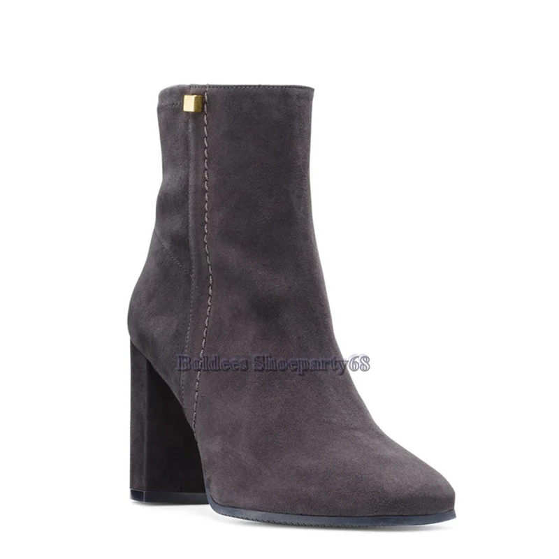 Round Toe Slip On Concise Designer Suede Leather Bootie High Heels Ankle Boots Women Gladiator High Heel Boot Womans Shoes
Round Toe Slip On Concise Designer Suede Leather Bootie High Heels Ankle Boots Women Gladiator High Heel Boot Womans Shoes