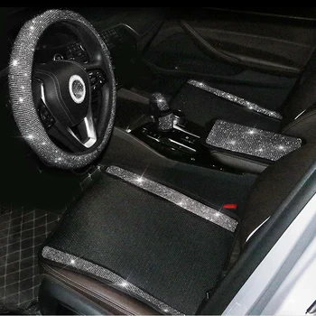 White Rhinestones Universal Car Seat Covers Interior Accessories Diamond Ice Silk Auto Seat Cushion Pad Four Seasons Seat Mats
White Rhinestones Universal Car Seat Covers Interior Accessories Diamond Ice Silk Auto Seat Cushion Pad Four Seasons Seat Mats