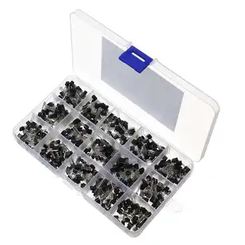600Pcs 15 Types Silicon In-line NPN / PNP TO-92 Transistor Assortment Kit Pack Electronic Components & Supplies Active Component
600Pcs 15 Types Silicon In-line NPN / PNP TO-92 Transistor Assortment Kit Pack Electronic Components & Supplies Active Component